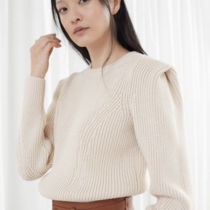 & Other Stories Statement Shoulder Ivory Sweater